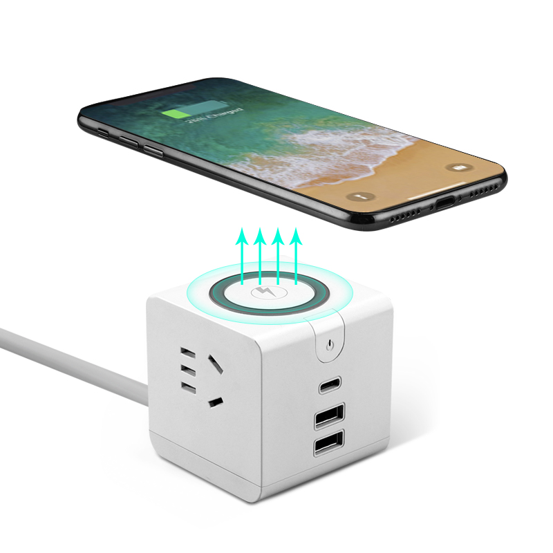 Multifunction Wireless Charging Station Power Strip With USB PD Ports